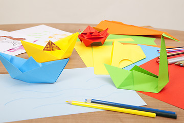 Image showing fold colorful paper