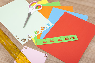 Image showing colorful paper with flower