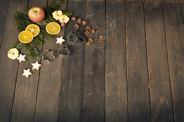 Image showing Rustic Christmas baking background