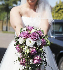 Image showing Bridal bouquet with roses