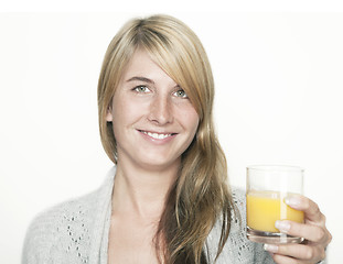 Image showing woman with orange juice