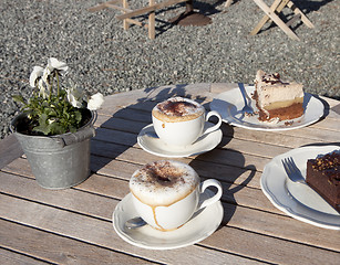 Image showing cake and coffee