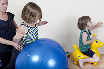 Image showing Ball therapy with children