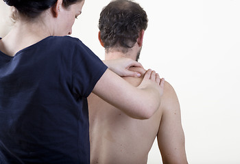 Image showing physiotherapist knead