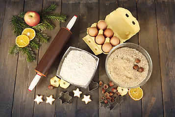 Image showing Ingredients for Christmas baking