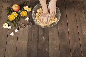 Image showing Rustic Christmas baking background