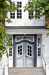 Image showing gray old door