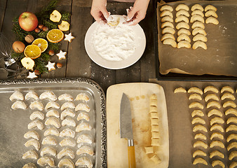 Image showing christmas cookies vanilla crescents