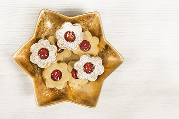 Image showing bowl with Christmas biscuits