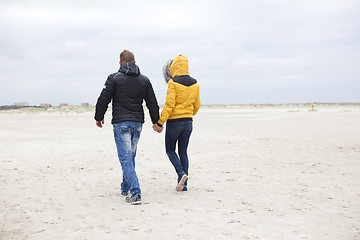 Image showing couple at the beach in winter