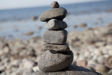 Image showing Stone tower on rocks