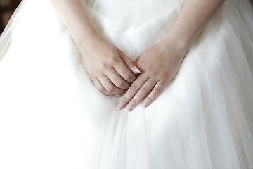 Image showing wedding dress with hands