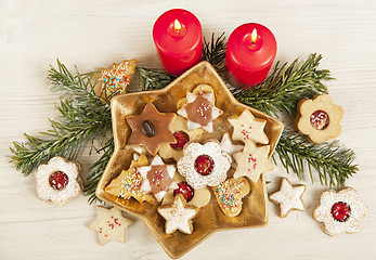 Image showing different cookies with candles