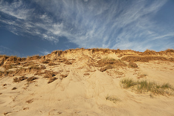 Image showing Sand dune with blue sky