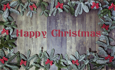 Image showing wood background happy christmas