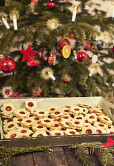 Image showing christmas cookies under the Christmas tree