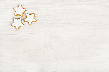 Image showing white wood background with cookies