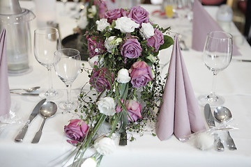 Image showing Table setting with flowers