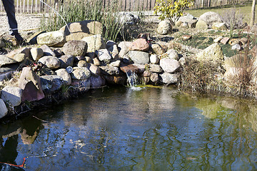 Image showing garden pond is filled