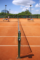 Image showing Playing tennis