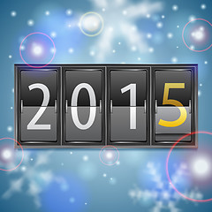 Image showing New Year 2015 on Mechanical Timetable