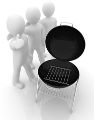 Image showing 3d man with barbeque