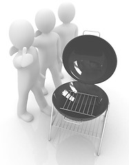 Image showing 3d man with barbeque