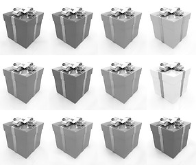 Image showing Bright christmas gifts on a white background 