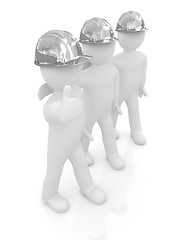 Image showing 3d mans in a hard hat with thumb up 