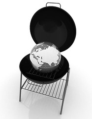 Image showing Oven barbecue grill and earth