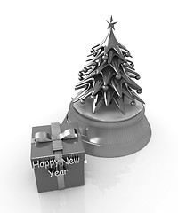 Image showing Christmas tree and gift