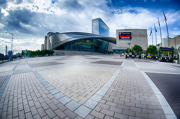 Image showing Charlotte, NC - October, 11, 2014 nascar hall of fame plaza in t