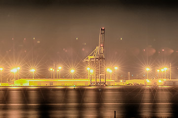 Image showing Industrial shipping port or Cargo sea port of charleston SC