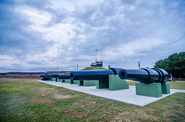 Image showing cannons of Fort Moultrie on Sullivan's Island in South Carolina 