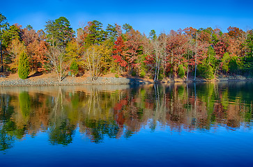 Image showing Autumn Landscape. Park in Autumn. The bright colors of autumn in