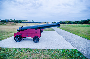 Image showing cannons of Fort Moultrie on Sullivan's Island in South Carolina 