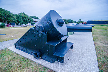 Image showing cannons of Fort Moultrie on Sullivan's Island in South Carolina 