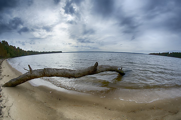 Image showing cloudy skies over body of water