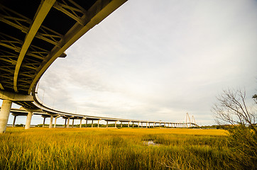 Image showing elevated highway road and pillars 