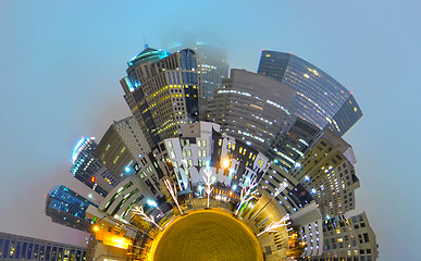 Image showing mini planet galaxy of charlotte city skyline nc