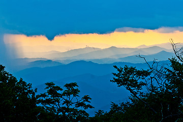 Image showing sunset on the Blue Ridge Parkway in North Carolina