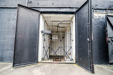 Image showing old fort or warehouse door