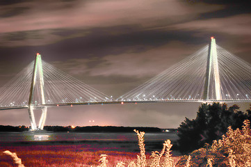 Image showing The Arthur Ravenel Jr. Bridge that connects Charleston to Mount 