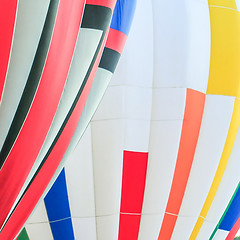 Image showing Colorful hot air balloon lines and curves