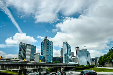 Image showing view of atlanta skyline from highway