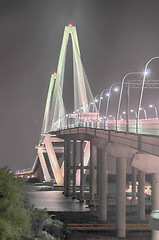 Image showing Cooper River Bridge at night Charleston South Carolina