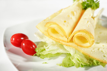 Image showing Cheese with salad