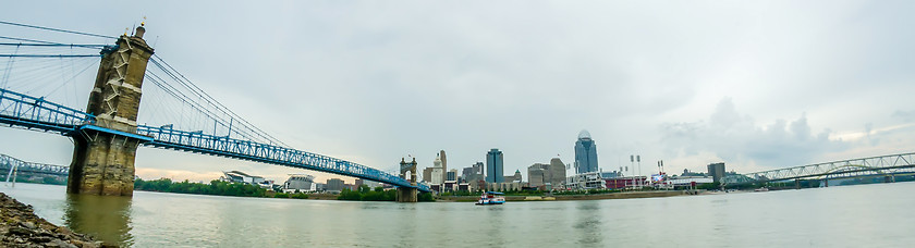 Image showing A panorama of Cincinnati Ohio under a cloudy sky