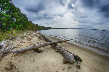 Image showing cloudy skies over body of water