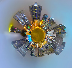 Image showing mini planet galaxy of charlotte city skyline nc